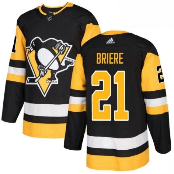 Mens Adidas Pittsburgh Penguins 21 Michel Briere Authentic Black Home NHL Jersey