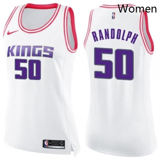 Womens Nike Sacramento Kings 50 Zach Randolph Swingman WhitePink Fashion NBA Jersey