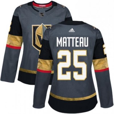 Womens Adidas Vegas Golden Knights 25 Stefan Matteau Authentic Gray Home NHL Jersey