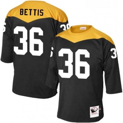 Mens Mitchell and Ness Pittsburgh Steelers 36 Jerome Bettis Elite Black 1967 Home Throwback NFL Jersey