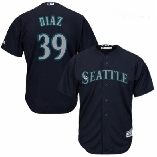 Mens Majestic Seattle Mariners 39 Edwin Diaz Replica Navy Blue Alternate 2 Cool Base MLB Jersey