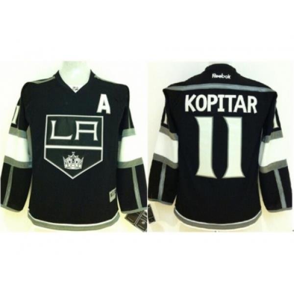 Kids Los Angeles Kings 11 Anze Kopitar Black NHL Jerseys