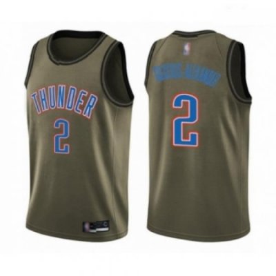 Mens Oklahoma City Thunder 2 Shai Gilgeous Alexander Swingman Green Salute to Service Basketball Jersey