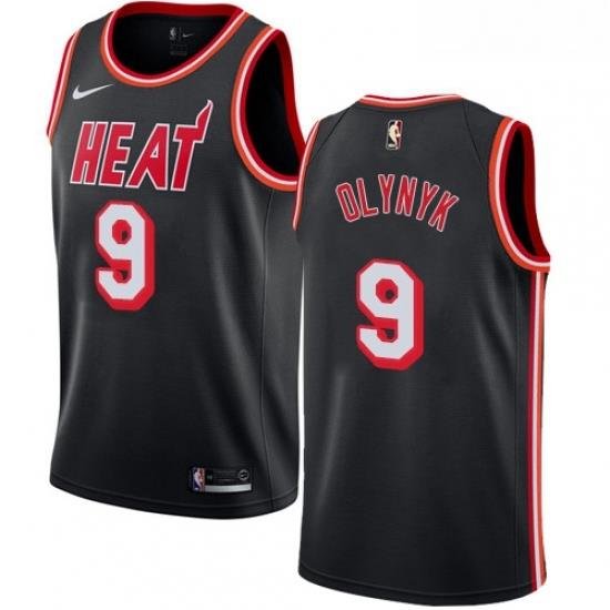 Youth Nike Miami Heat 9 Kelly Olynyk Swingman Black Black Fashion Hardwood Classics NBA Jersey