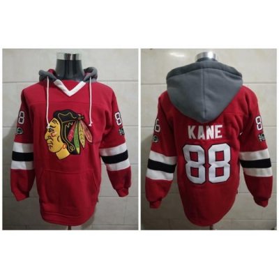 Men Chicago Blackhawks Patrick Kane 88 Red Classic Stitched NHL Hoodie