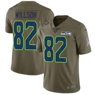 Nike SeahaWks #82 Luke Willson Olive Mens Stitched NFL Limited 2017 Salute to Service Jersey