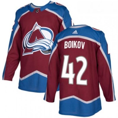 Youth Adidas Colorado Avalanche 42 Sergei Boikov Authentic Burgundy Red Home NHL Jersey