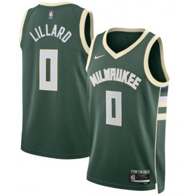 Milwaukee Bucks #0 Damian Lillard Green Jersey