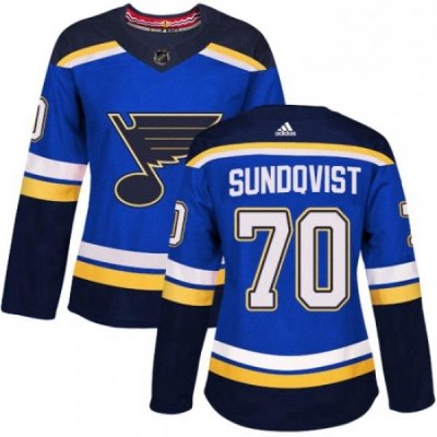 Womens Adidas St Louis Blues 70 Oskar Sundqvist Premier Royal Blue Home NHL Jersey