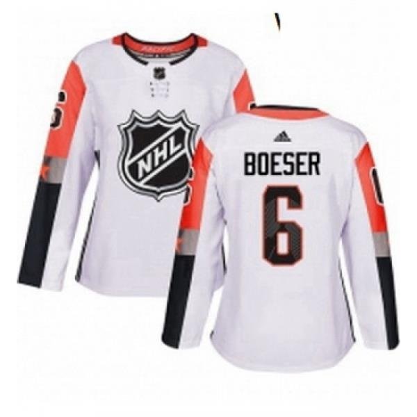 Womens Adidas Vancouver Canucks 6 Brock Boeser Authentic White 2018 All Star Pacific Division NHL Jersey