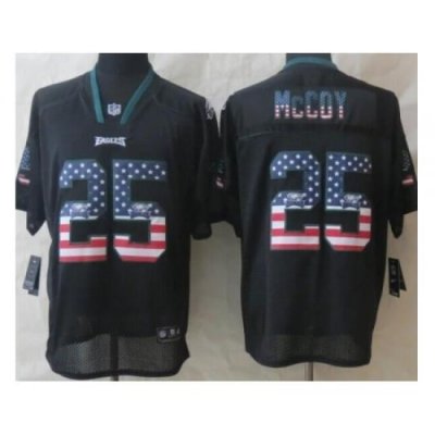 Nike Philadelphia Eagles 25 LeSean McCoy Black Elite USA Flag Fashion NFL Jersey