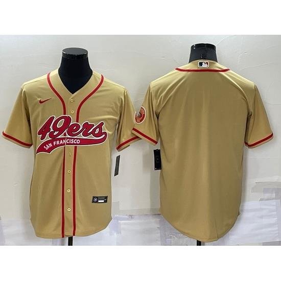 Men San Francisco 49ers Blank Gold Cool Base Stitched Baseball Jersey