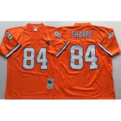 Men Denver Broncos 84 Shannon Sharpe Orange M&N Throwback Jersey