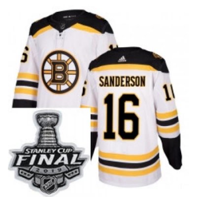 Mens Adidas Boston Bruins 16 Derek Sanderson Authentic White Away NHL Jersey