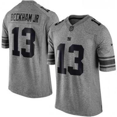 Mens Nike New York Giants 13 Odell Beckham Jr Limited Gray Gridiron NFL Jersey