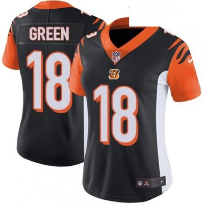 Womens Nike Cincinnati Bengals 18 AJ Green Vapor Untouchable Limited Black Team Color NFL Jersey