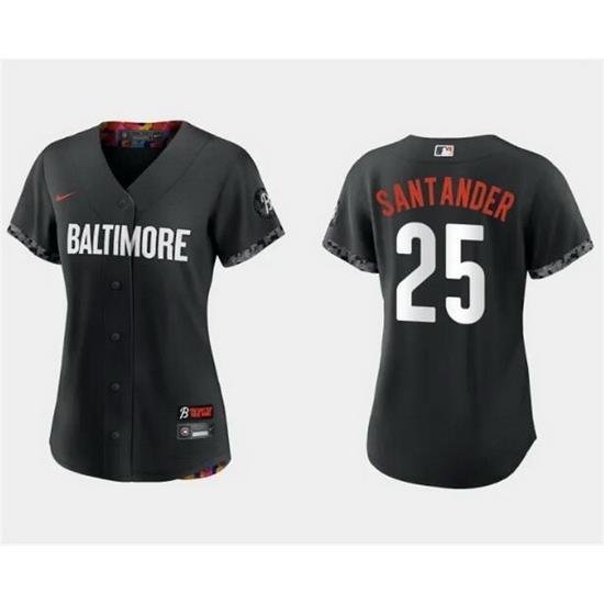 Women Baltimore Orioles 25 Anthony Santander Black 2023 City Connect Stitched Baseball Jersey  Run Small