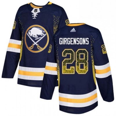 Mens Adidas Buffalo Sabres 28 Zemgus Girgensons Authentic Navy Blue Drift Fashion NHL Jersey