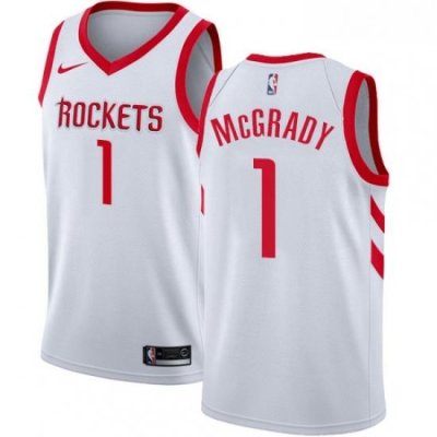 Youth Nike Houston Rockets 1 Tracy McGrady Authentic White Home NBA Jersey Association Edition