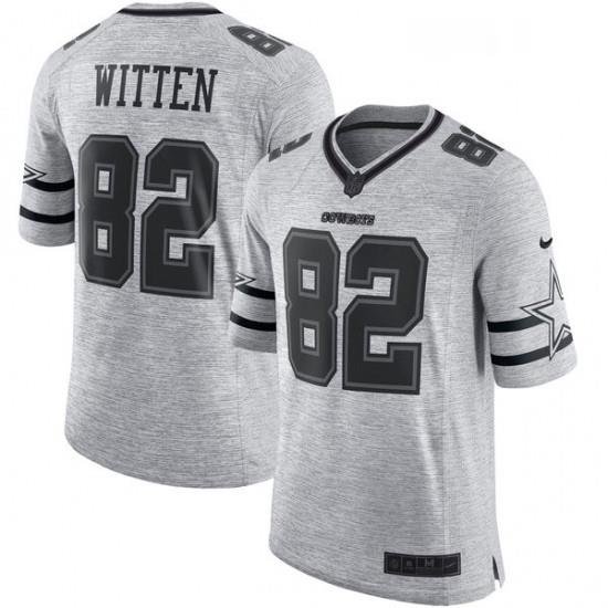 Mens Nike Dallas Cowboys 82 Jason Witten Limited Gray Gridiron II NFL Jersey