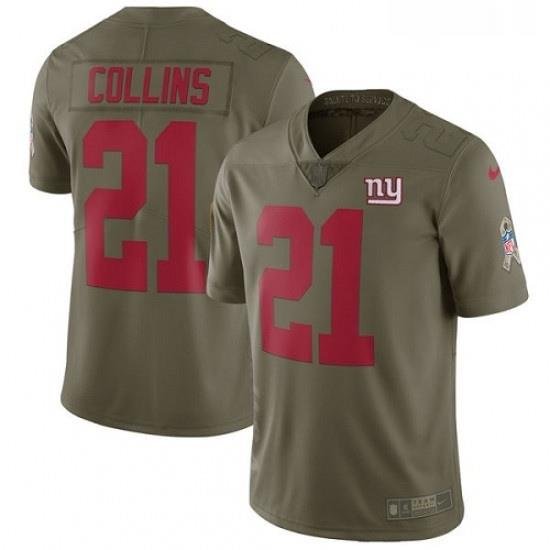 Mens Nike NeW York Giants 21 Landon Collins Limited Olive 2017 Salute to Service NFL Jersey