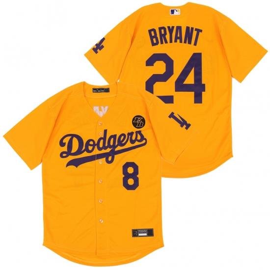 Dodgers 24 Kobe Bryant YelloW 2020 Nike KB Cool Base Jerseys