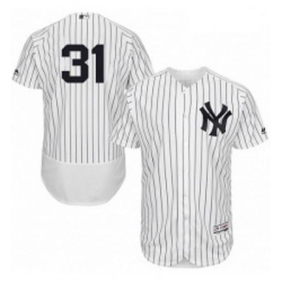 Mens Majestic New York Yankees 31 Aaron Hicks WhiteNavy Flexbase Authentic Collection MLB Jersey