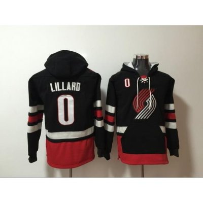 Men's Portland Trail Blazers #0 Damian Lillard Black Stitched Hoody