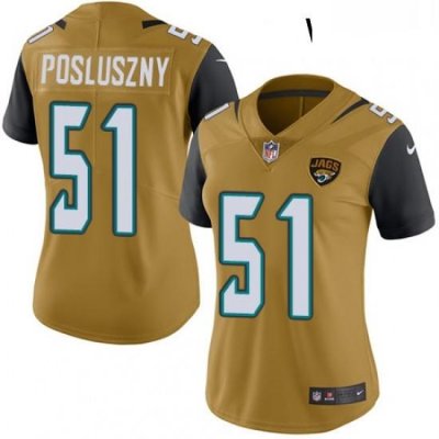 Womens Nike Jacksonville Jaguars 51 Paul Posluszny Limited Gold Rush Vapor Untouchable NFL Jersey