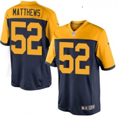 Youth Nike Green Bay Packers 52 Clay MattheWs Elite Navy Blue Alternate NFL Jersey