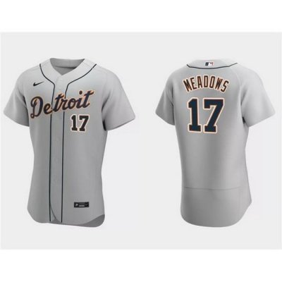 Men Detroit Tigers 17 Austin MeadoWs Grey Flex Base Stitched Jersey