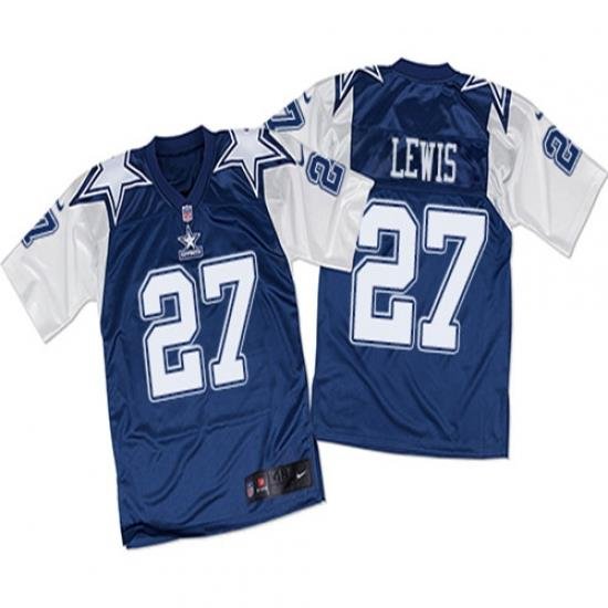 Nike Cowboys #27 Jourdan Lewis White Mens Navy Throwback NFL Elite Jersey