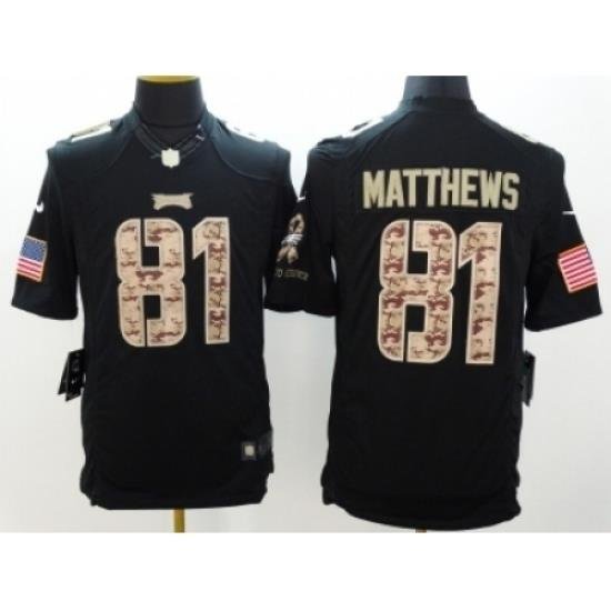 Nike Philadelphia Eagles 81 Jordan MattheWs Black Limited Salute to Service NFL Jersey