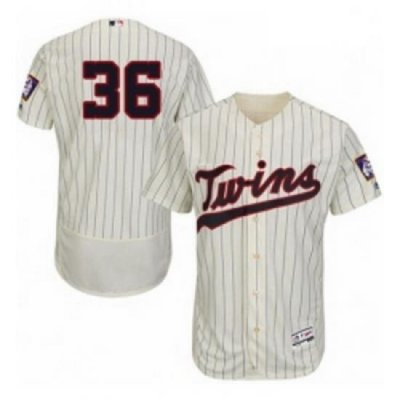 Mens Majestic Minnesota Twins 36 Robbie Grossman Authentic Cream Alternate Flex Base Authentic Collection MLB Jersey