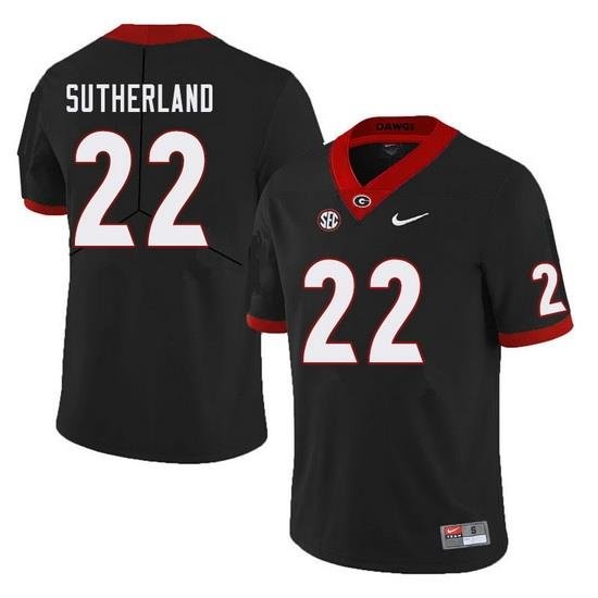 Men #22 Jes Sutherland Georgia Bulldogs College Football Jerseys Sale-Black