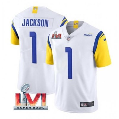 Nike Los Angeles Rams 1 Desean Jackson White 2022 Super Bowl LVI Vapor Limited Jersey