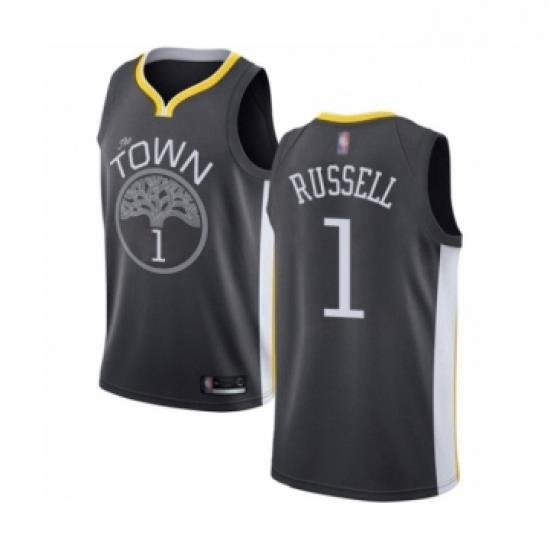 Youth Golden State Warriors 1 DAngelo Russell Swingman Black Basketball Jersey Statement Edition