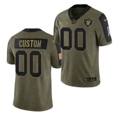 Men Women Youth Toddler  Las Vegas Raiders ACTIVE PLAYER Custom 2021 Olive Salute To Service Limited Stitched Jersey