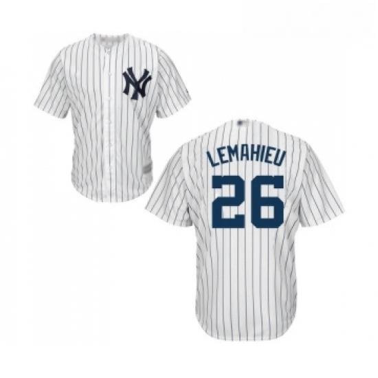 Youth New York Yankees 26 DJ LeMahieu Authentic White Home Baseball Jersey