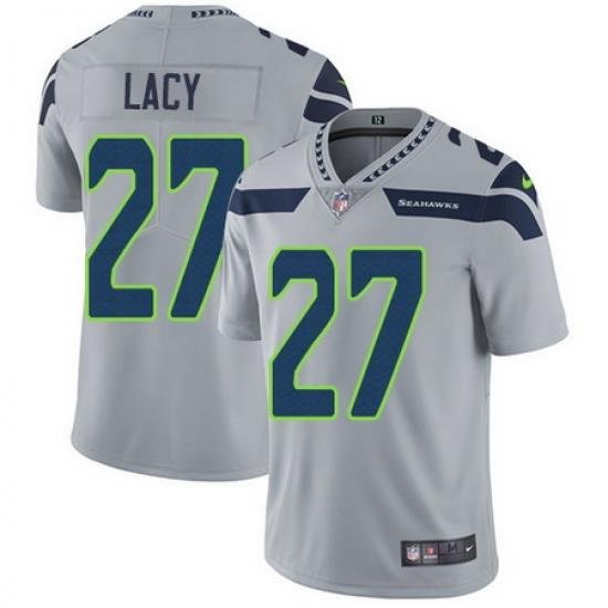 Nike Seahawks #27 Eddie Lacy Grey Alternate Mens Stitched NFL Vapor Untouchable Limited Jersey