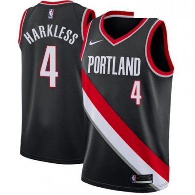 Youth Nike Portland Trail Blazers 4 Moe Harkless Swingman Black Road NBA Jersey Icon Edition