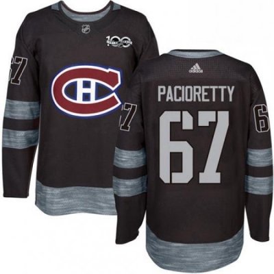 Mens Adidas Montreal Canadiens 67 Max Pacioretty Authentic Black 1917 2017 100th Anniversary NHL Jersey