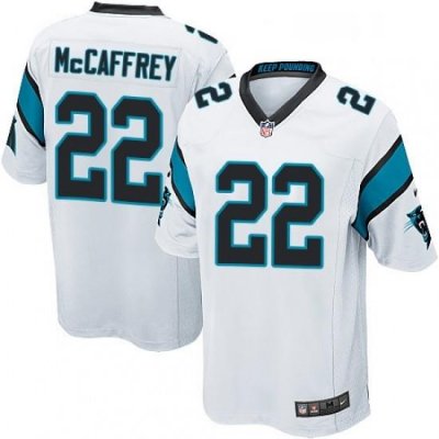 Mens Nike Carolina Panthers 22 Christian McCaffrey Game White NFL Jersey