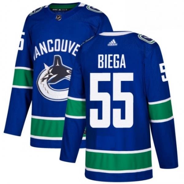 Youth Adidas Vancouver Canucks 55 Alex Biega Authentic Blue Home NHL Jersey