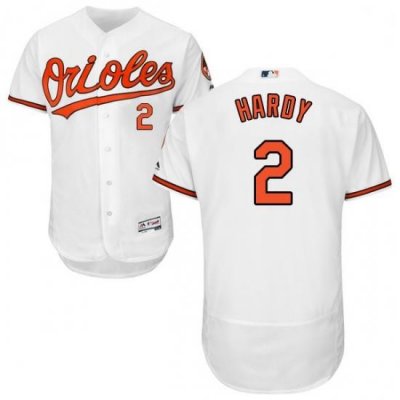 Mens Majestic Baltimore Orioles 2 JJ Hardy White Home Flex Base Authentic Collection MLB Jersey