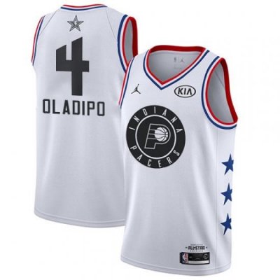 Pacers #4 Victor Oladipo White Basketball Jordan Swingman 2019 All Star Game Jersey