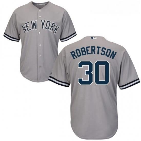 Youth Majestic New York Yankees 30 David Robertson Authentic Grey Road MLB Jersey