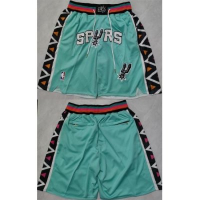 Men San Antonio Spurs Teal City Edition Shorts  28Run Small 29