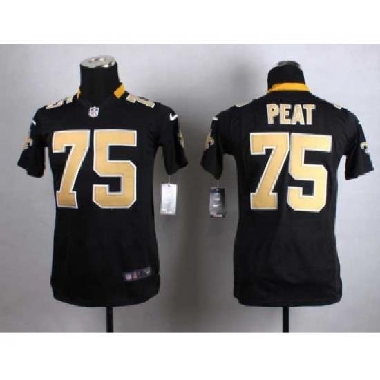 nike youth nfl jerseys new orleans saints 75 peat black[nike]