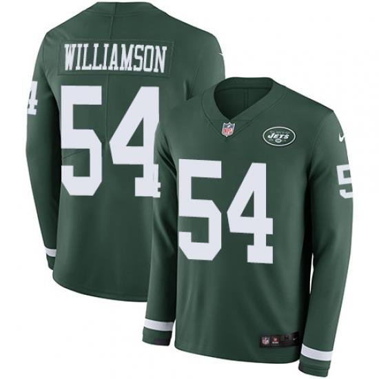 Nike Jets #54 Avery Williamson Green Team Color Men Stitched NFL Limited Therma Long Sleeve Jersey